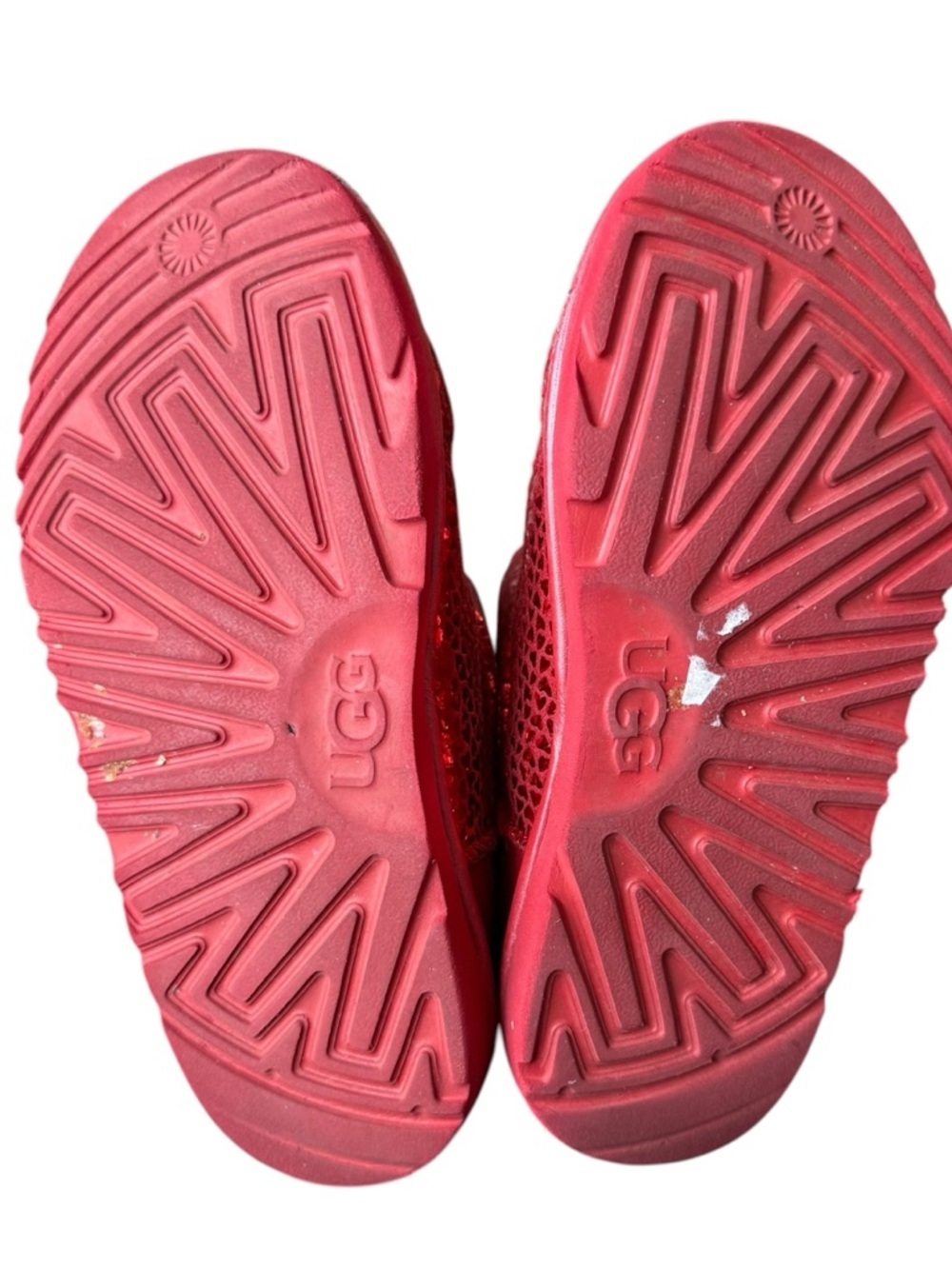 Ugg Youth Size 3 Classic II Gel Red Hearts Short Mid Boots Plush - Picture 16 of 16
